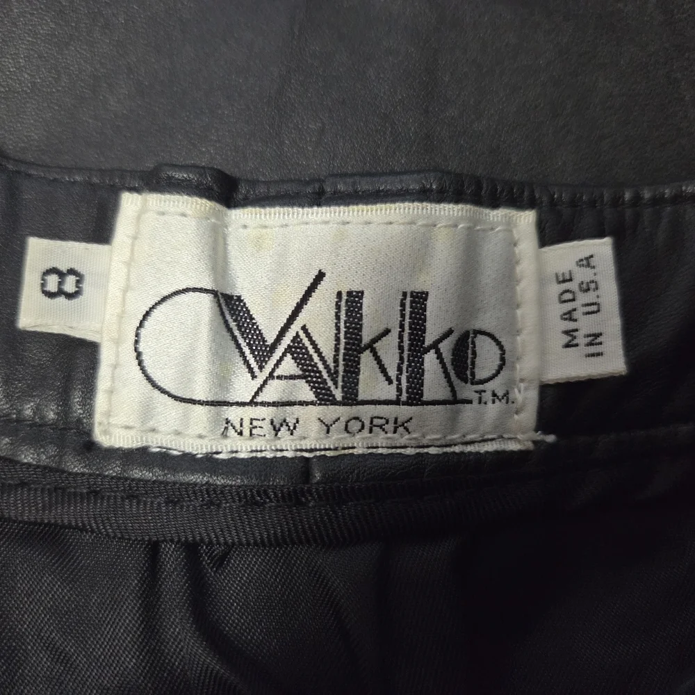VAKKO Vintage Black Leather Pants Size 8 - Picture 5 of 6